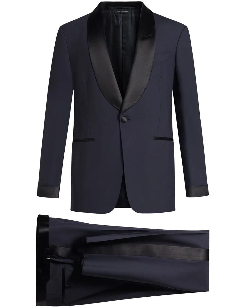 Tom Ford Blue Satin-Trim Suit for men