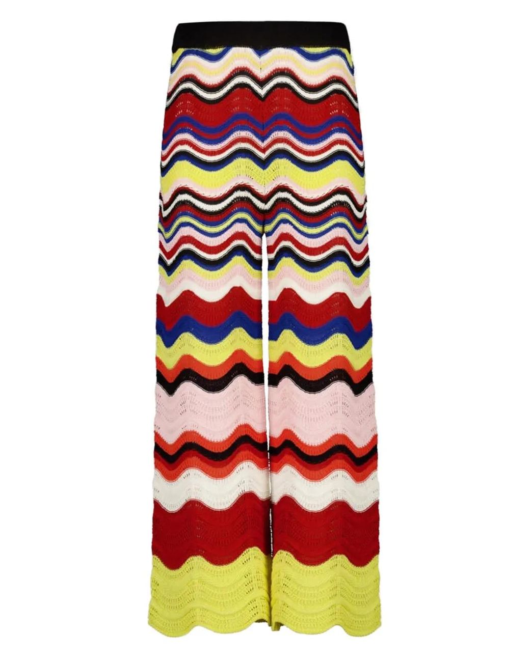 LaDoubleJ Red Chevron-Knit Trousers
