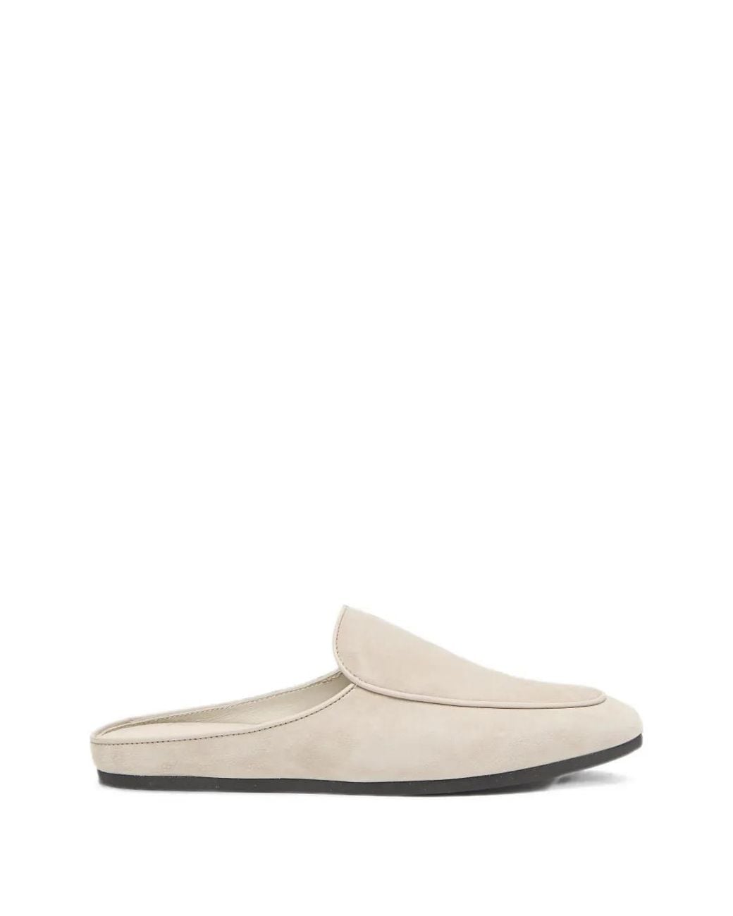 Peserico White Suede-Finish Flat Mules