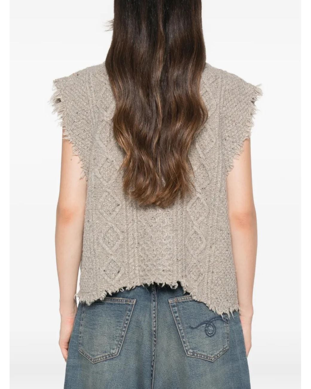 R13 Natural Cable Sweater Vest