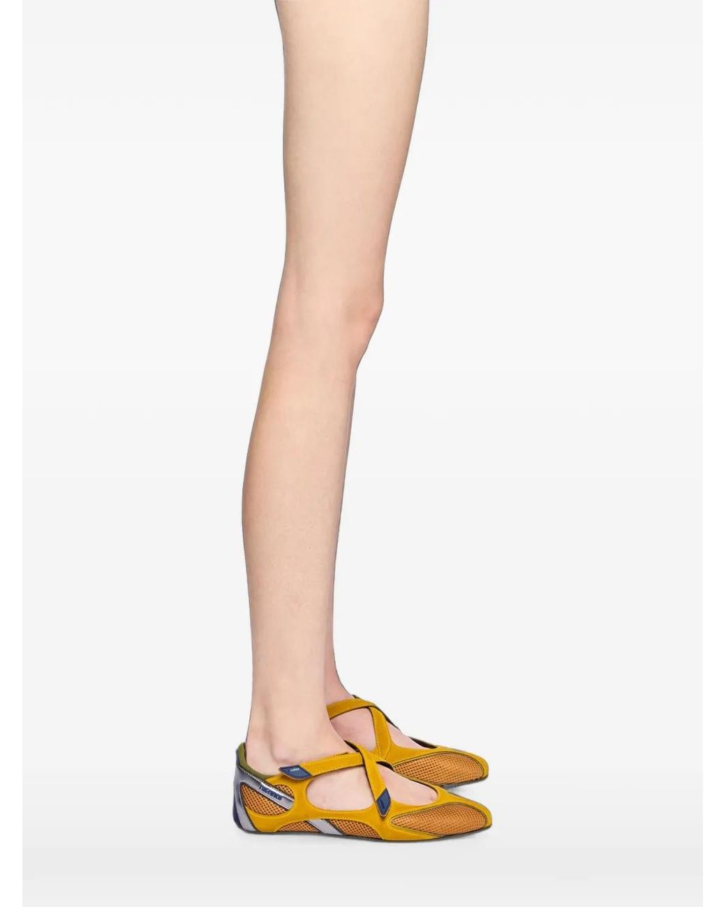 The Attico Yellow 'Floor 01' Mustard Ballerina Flat