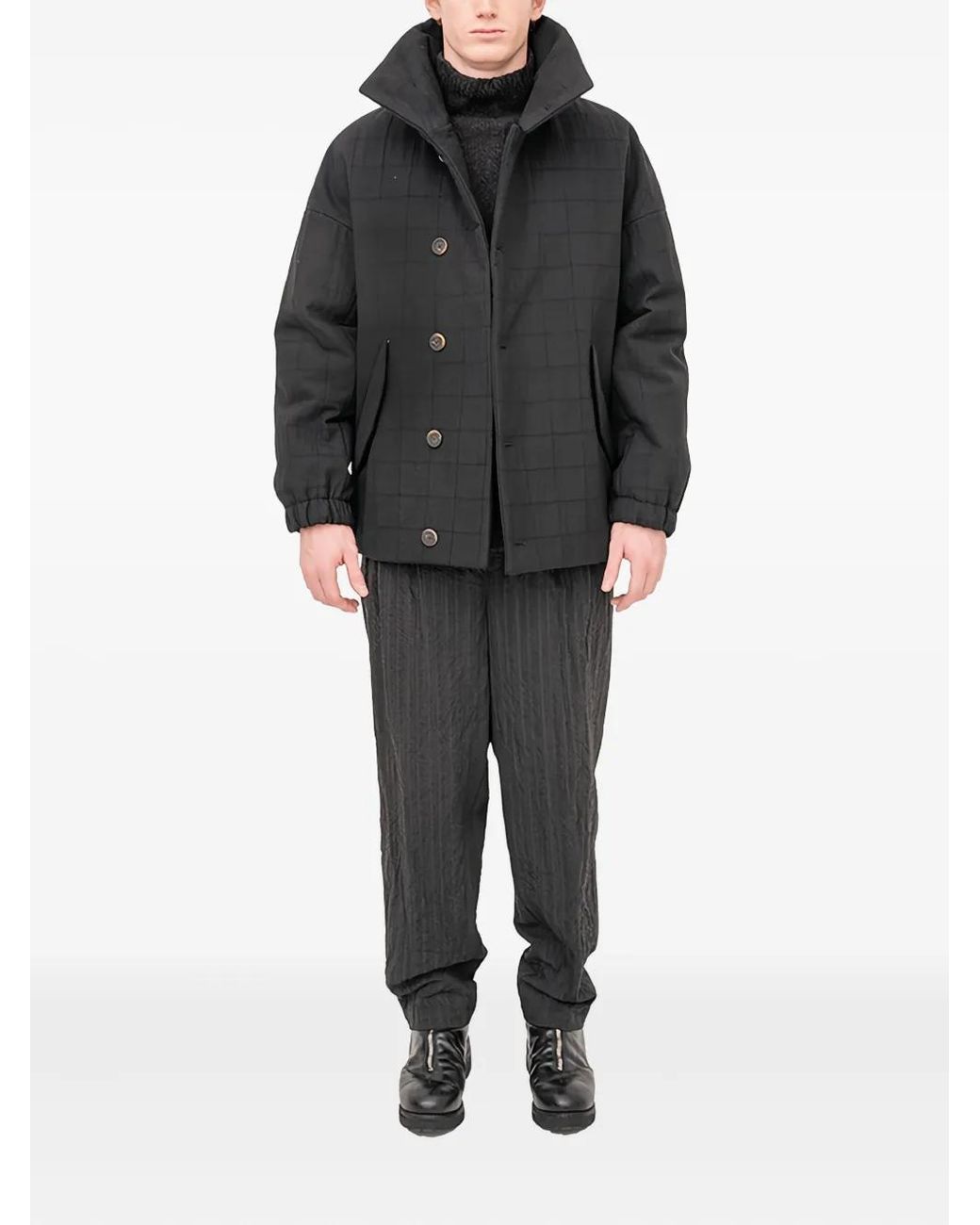 Forme D'expression Black Padded Bomber Jacket for men