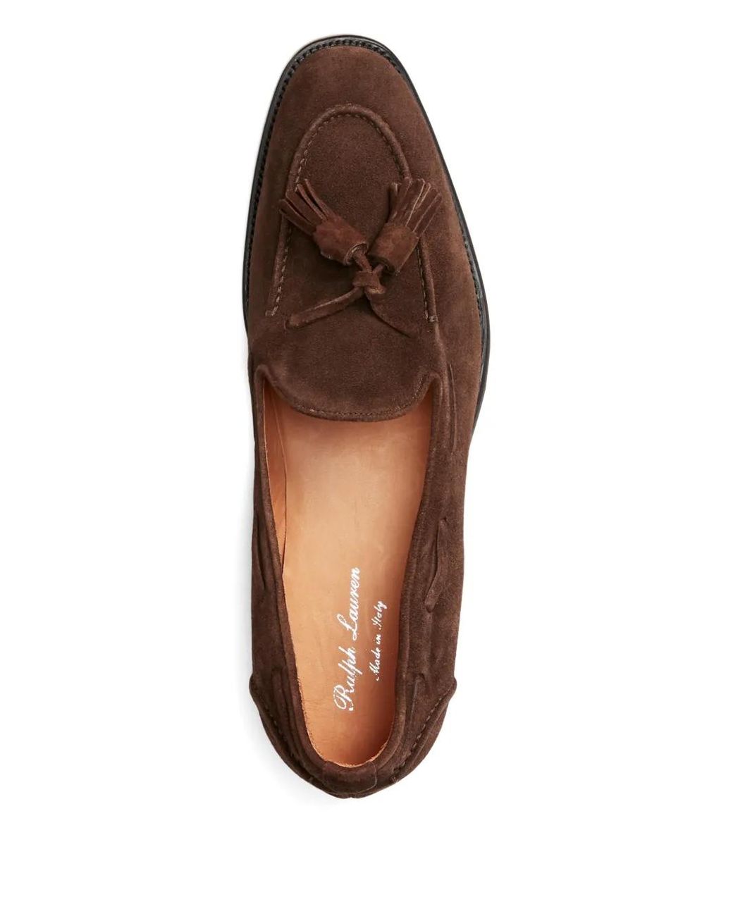 Ralph Lauren Brown Tassel Suede Loafers for men