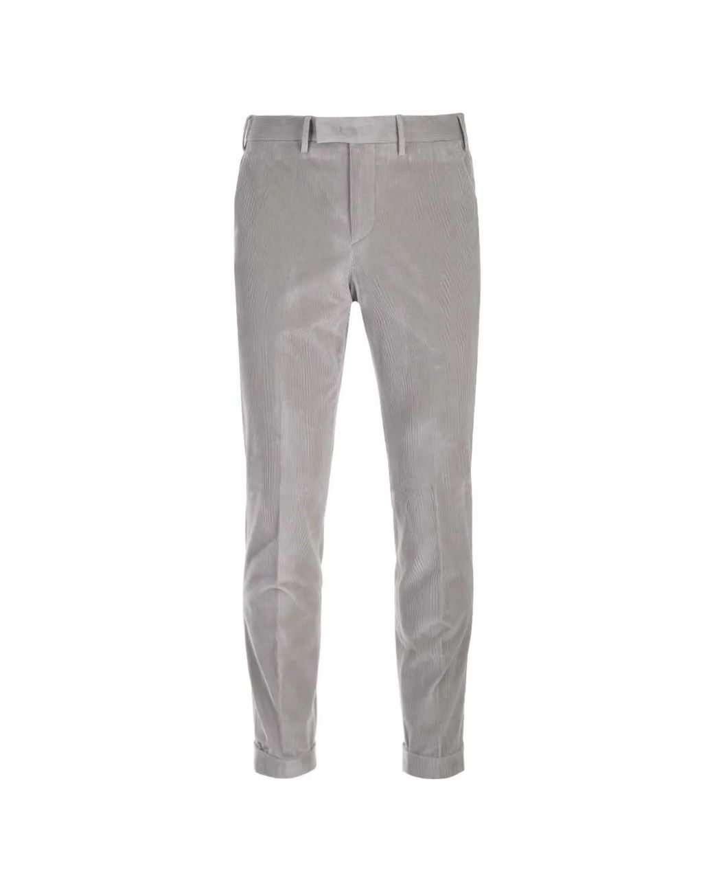 PT Torino Gray Master Corduroy-Velvet Trousers for men