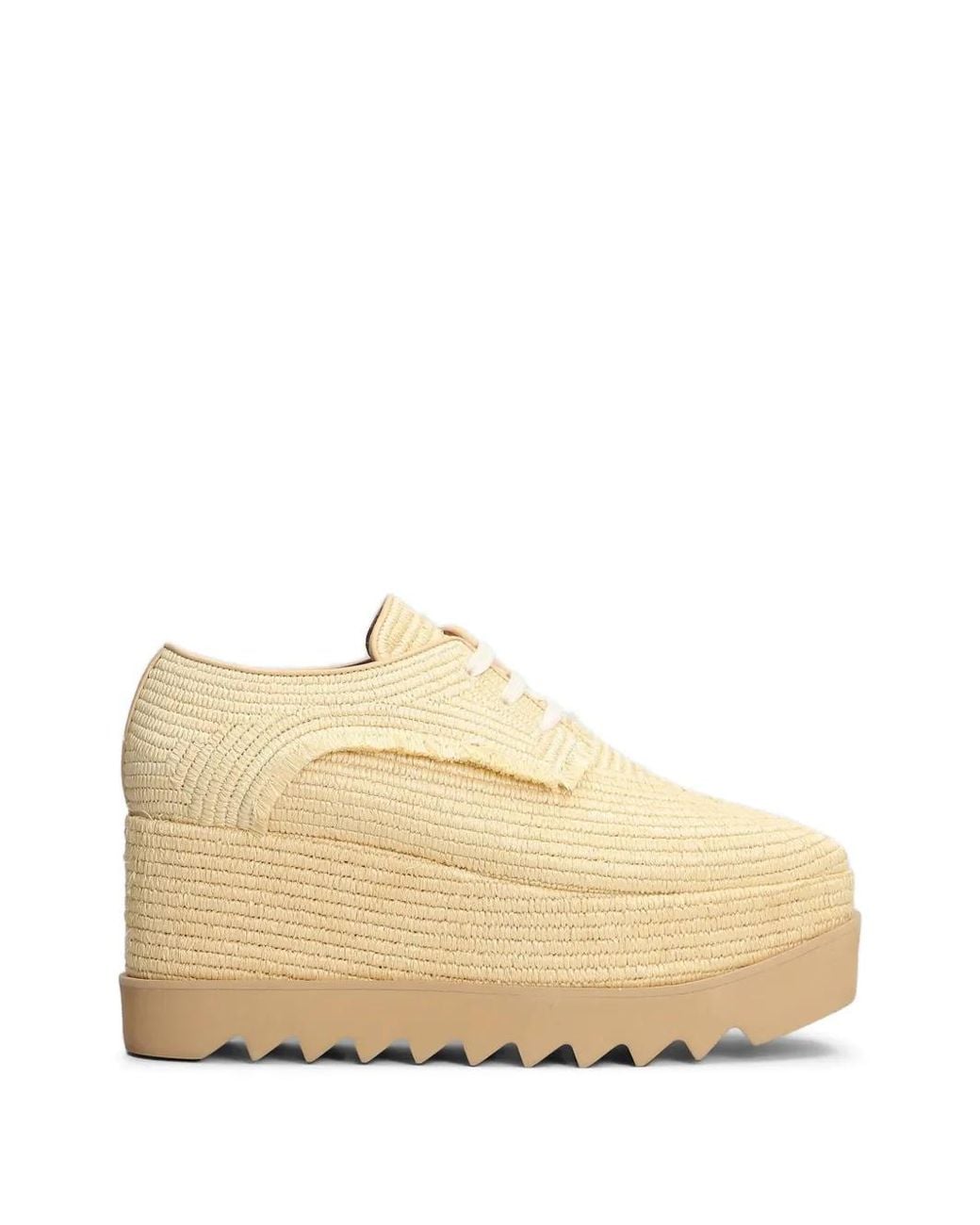 Stella McCartney Natural Elyse Raffia Platform Sneakers
