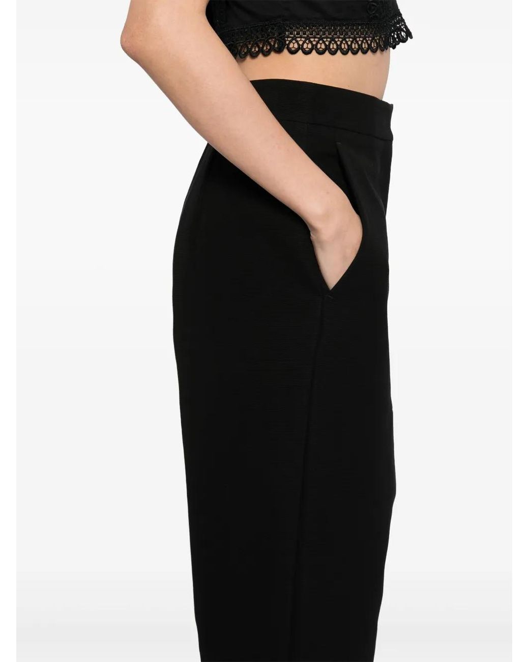 Elie Saab Black Tapered-Leg Trousers