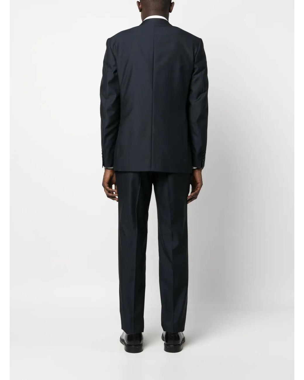 Canali Blue Double-Breasted Wool Suit for men