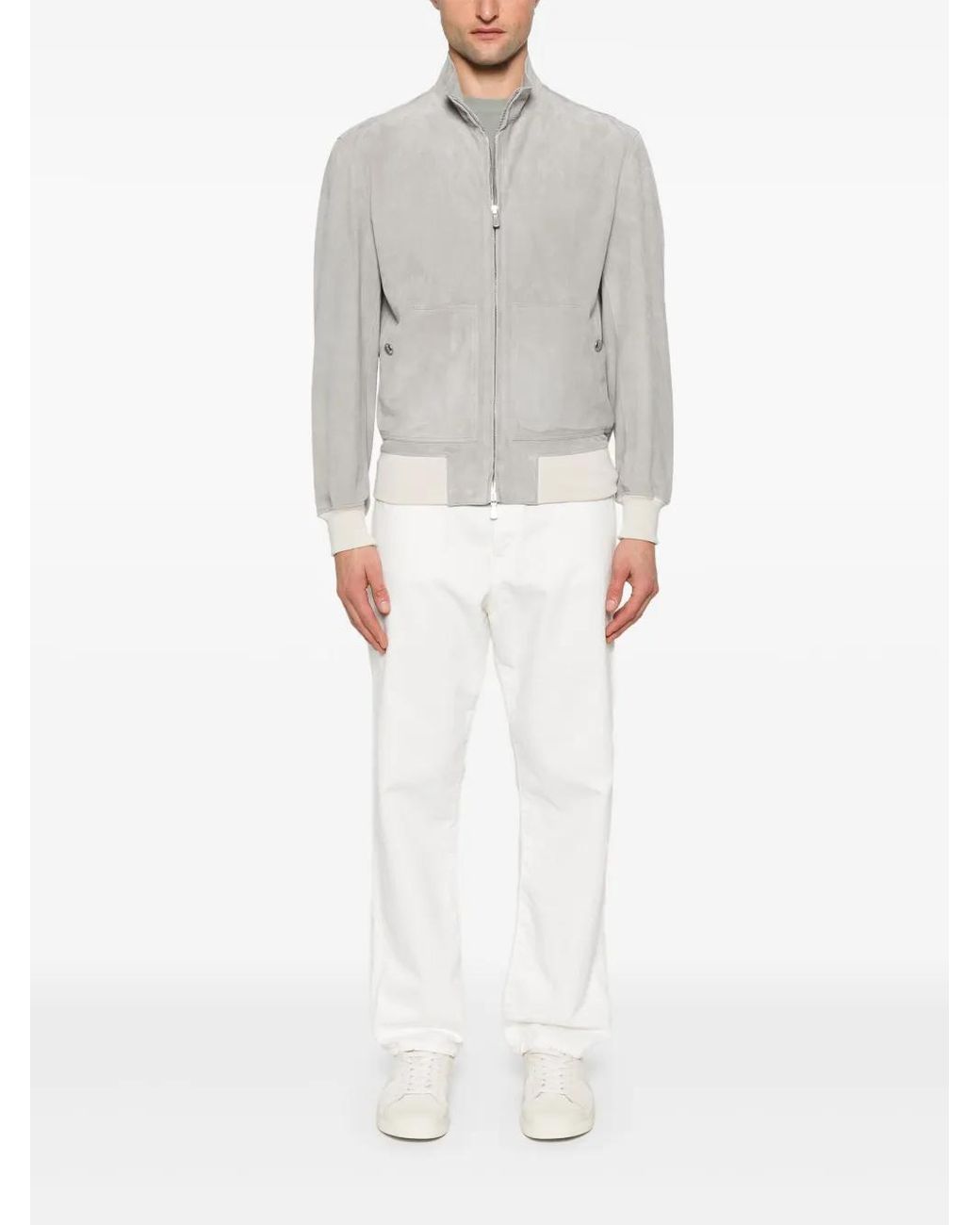 Eleventy Gray Suede Jacket for men
