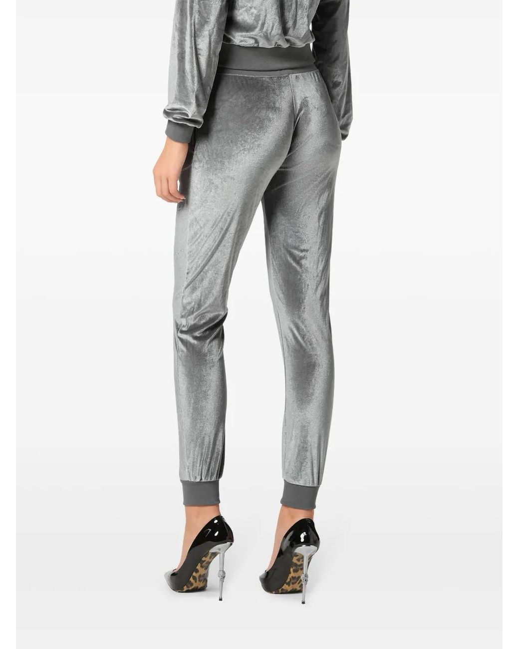Philipp Plein Gray Crystal Signature Trousers