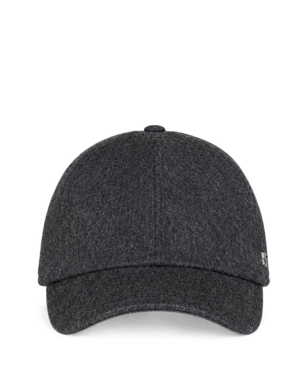 Tagliatore Black Paneled Virgin-Wool Baseball Cap for men