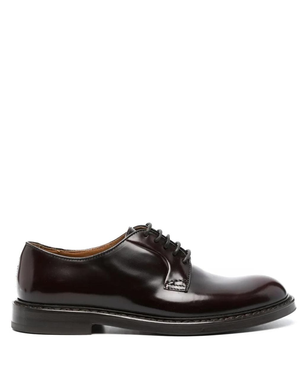 Doucal's Black Panelled Leather Derby Shoes for men