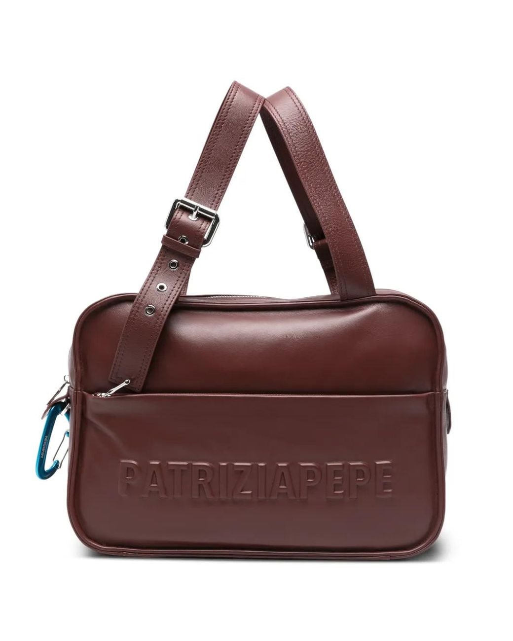 Patrizia Pepe Brown Embossed Leather Tote Bag
