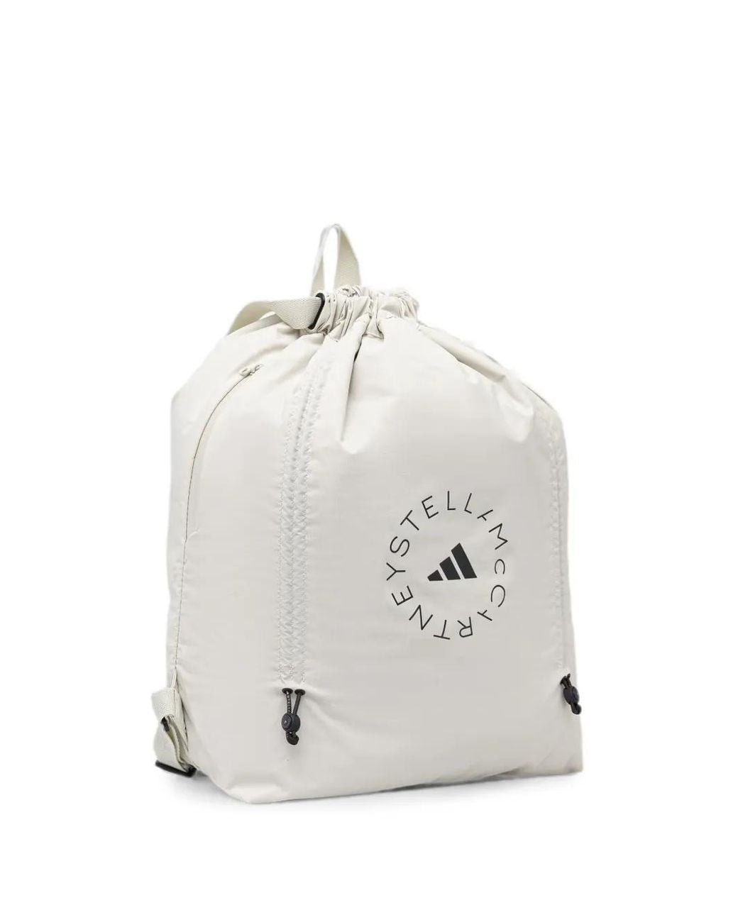 Adidas By Stella McCartney White Logo-Print Drawstring Backpack
