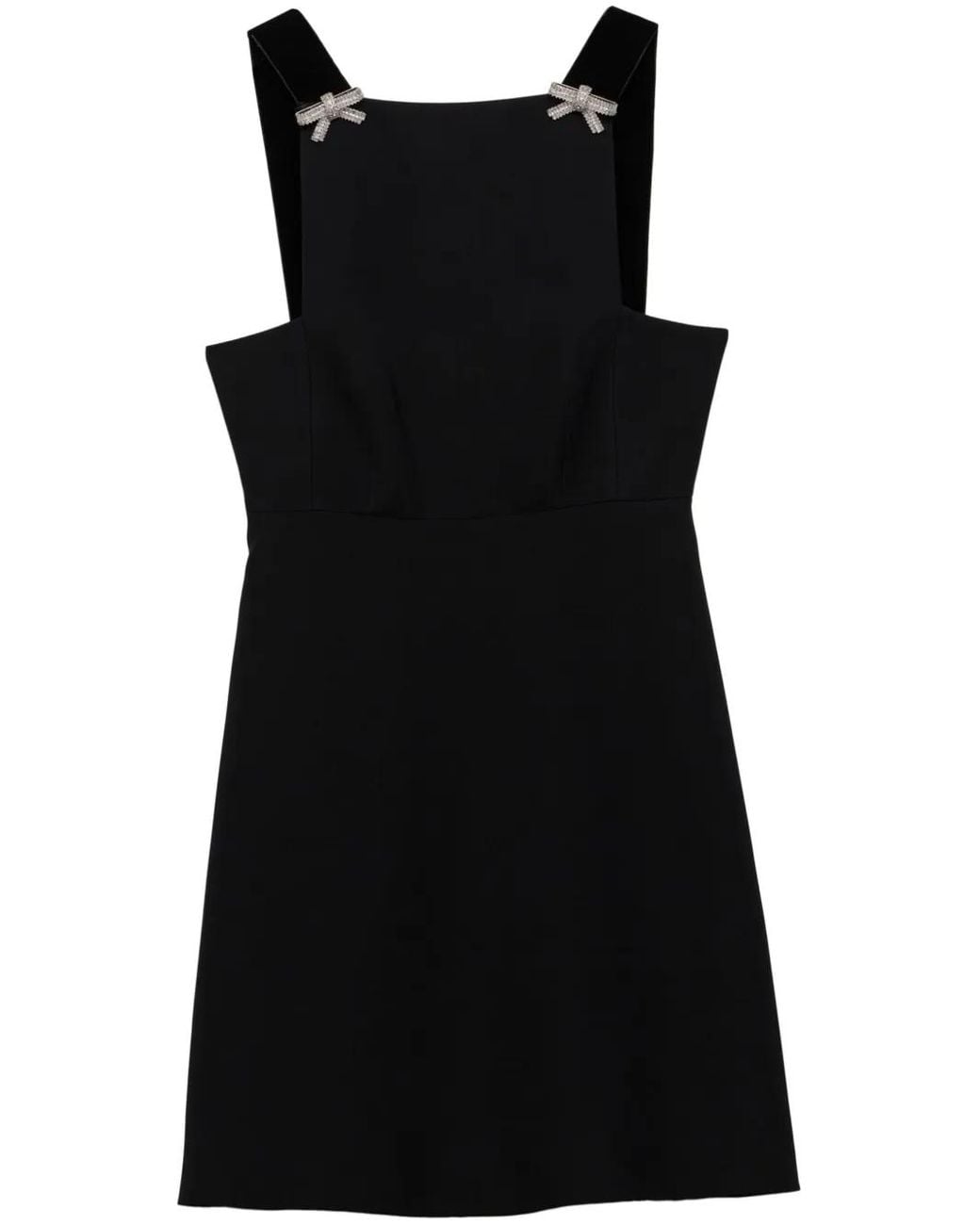 Prada Embroidered Cady Mini Dress in Black | Lyst