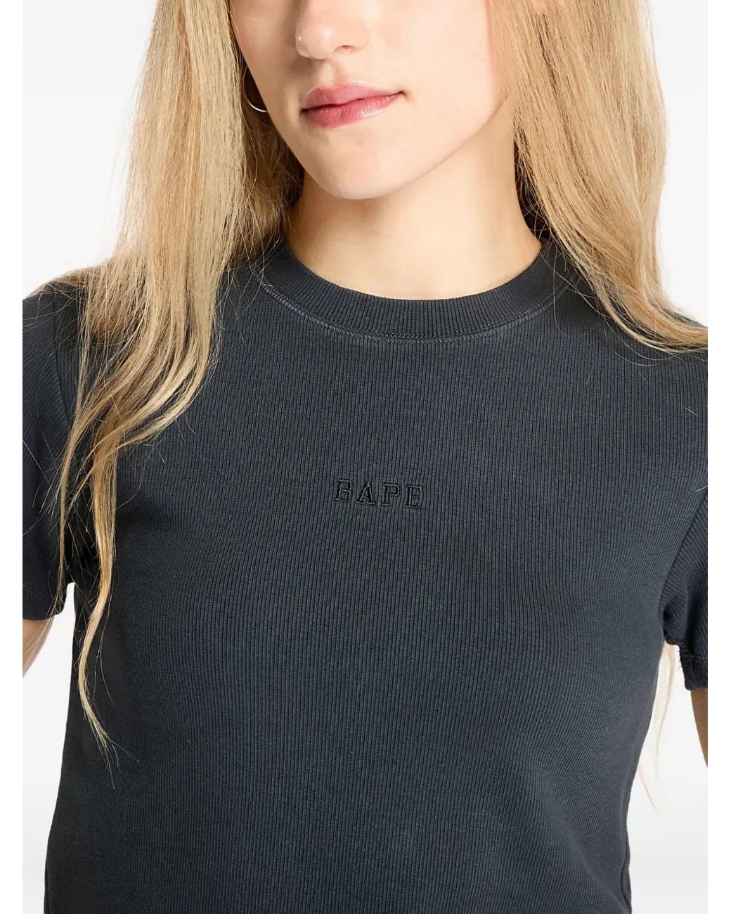A Bathing Ape Blue Logo-Embroidered T-Shirt