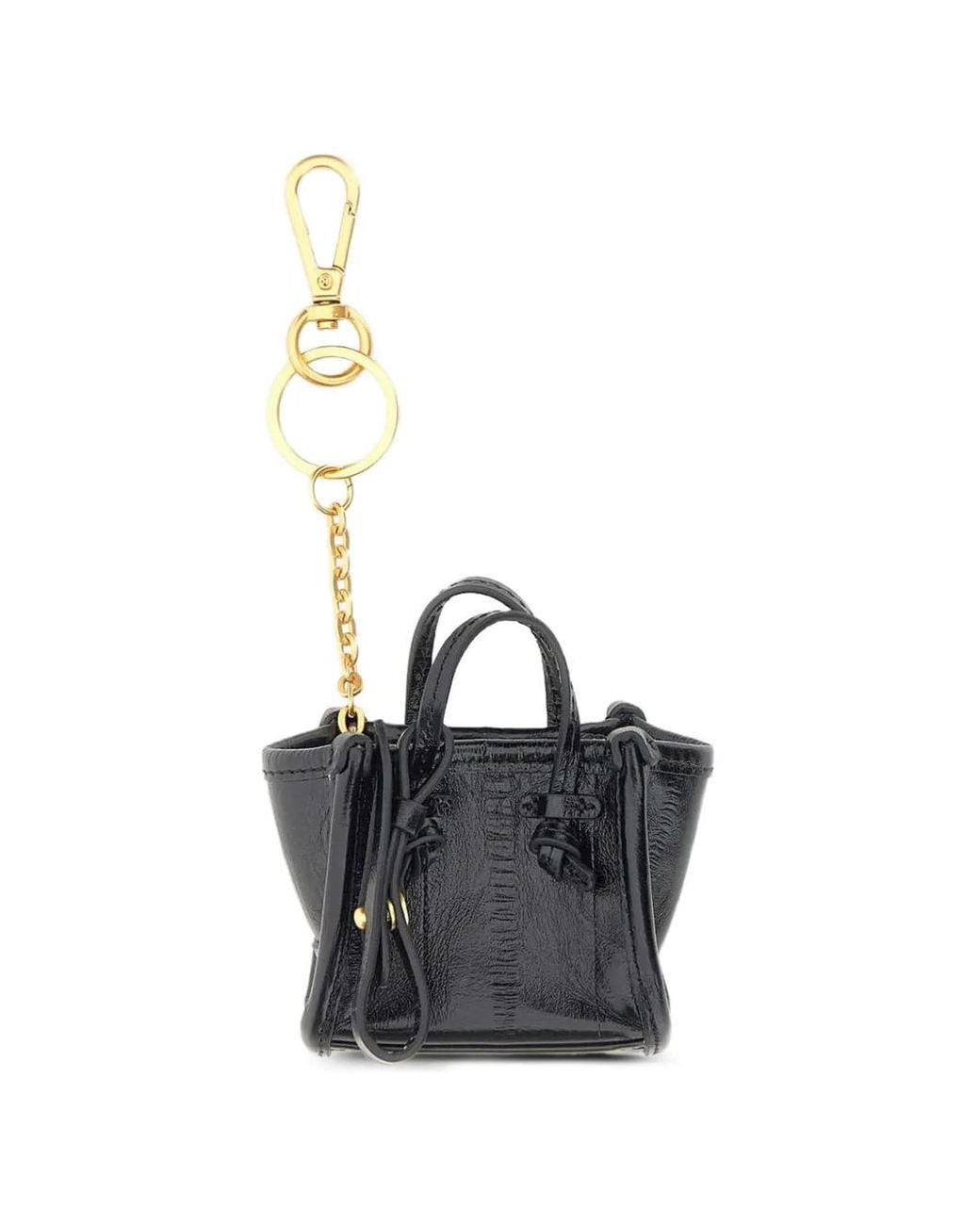 Gianni Chiarini Black Marcella Mini Bag Keyring