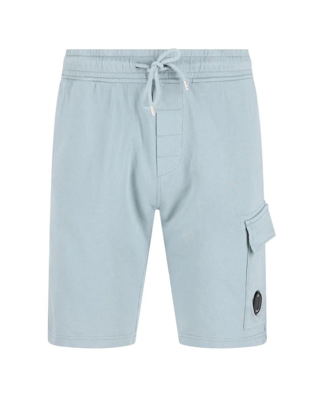 C P Company Blue Light Fleece Cargo Lens Sweatshorts for men
