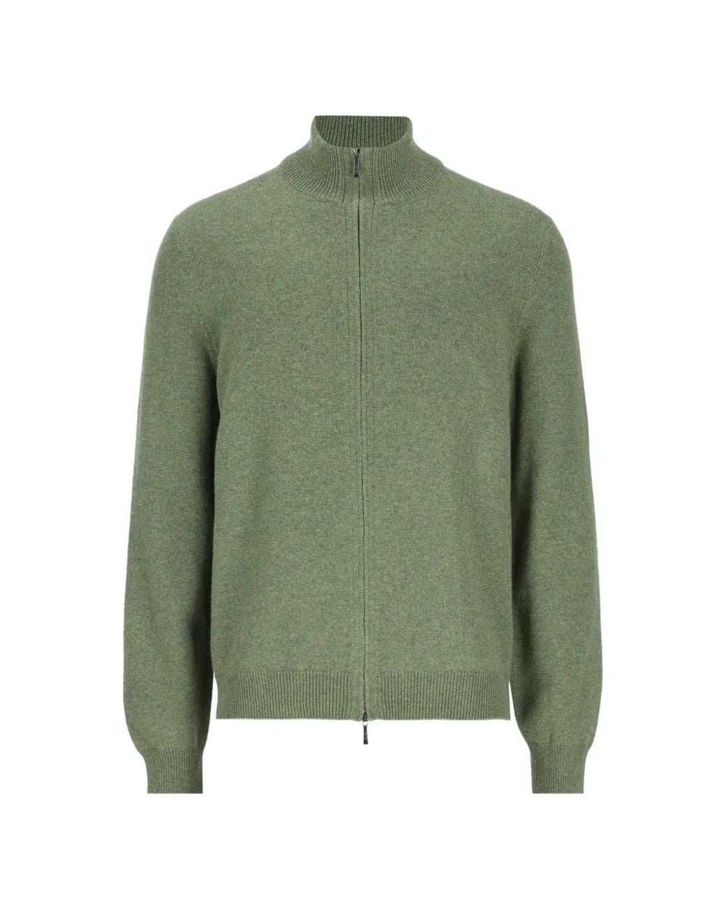 Loro Piana Green Parksville Zip-Up Cardigan for men