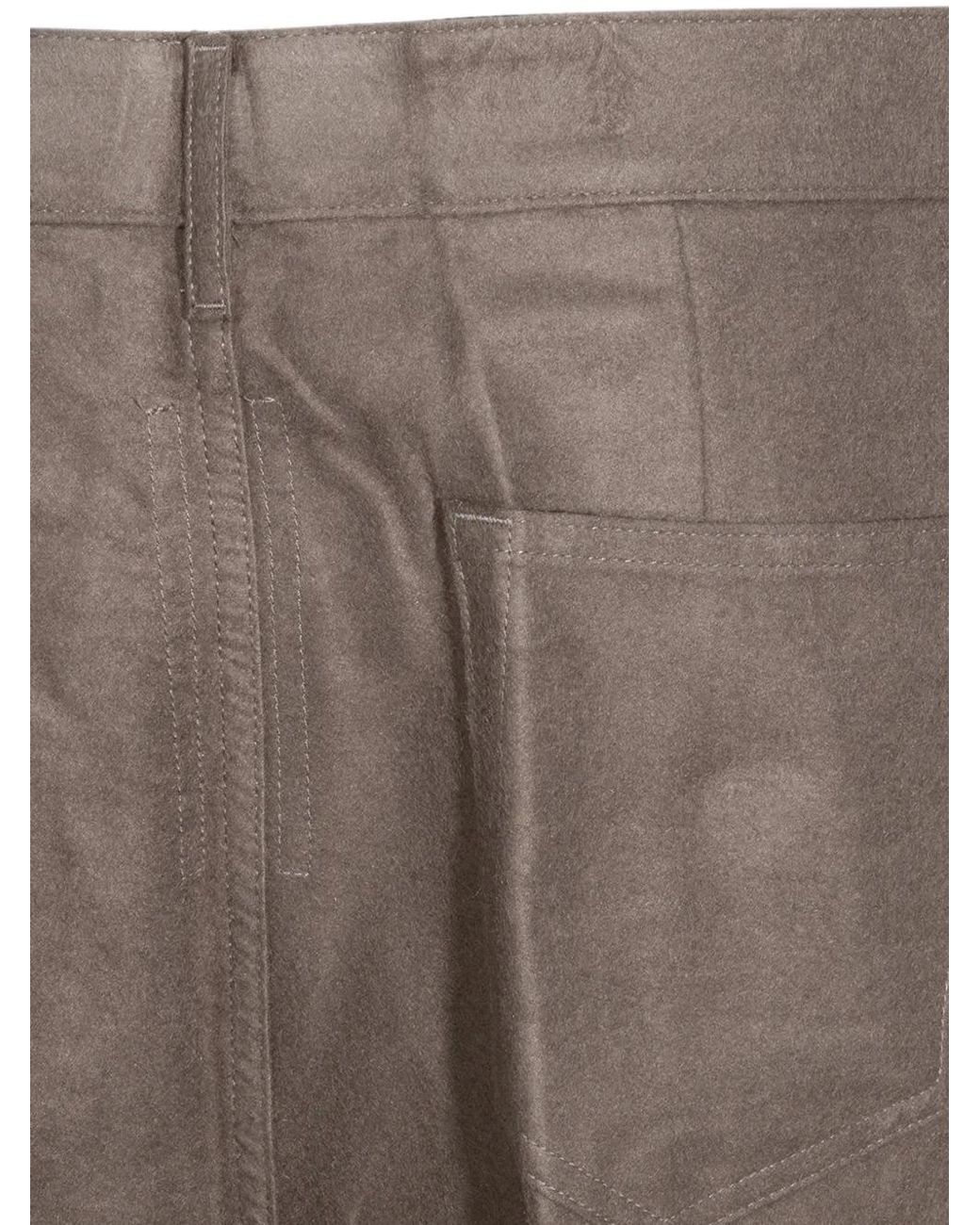 Rick Owens Gray Pressed-Crease Straight-Leg Trousers for men