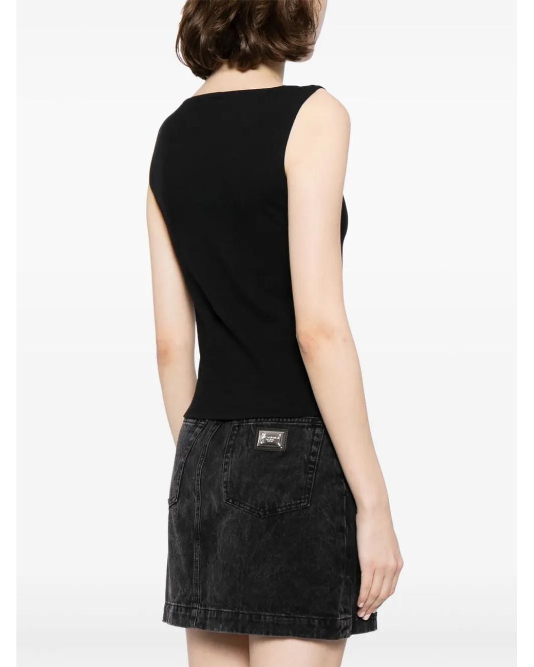 Reformation Black Dusk Boat-Neck Top