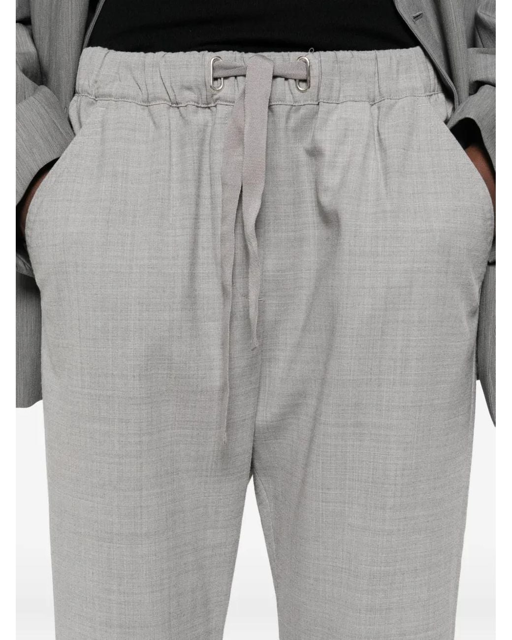 Marc O' Polo Gray Drawstring-Waist Trousers