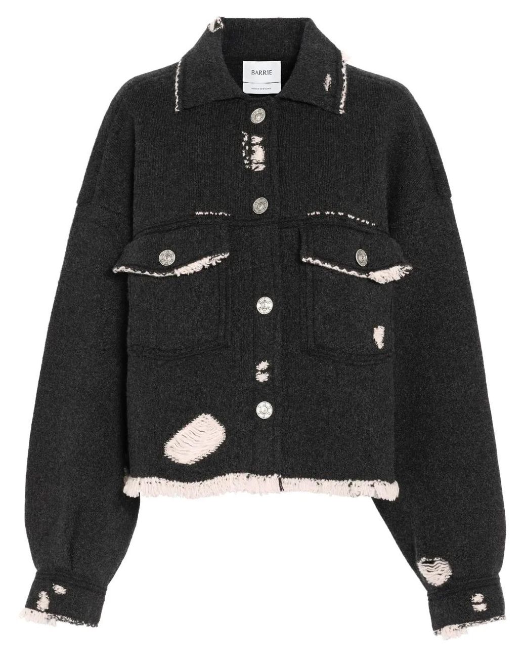 Barrie Black Fringed Denim Jacket