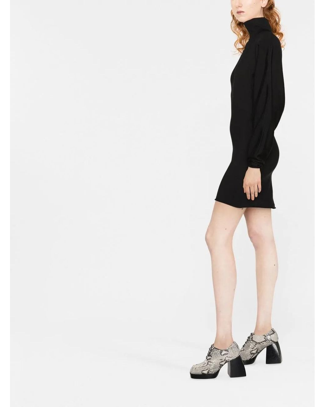 Philosophy Di Lorenzo Serafini Black Knitted Roll Neck Dress