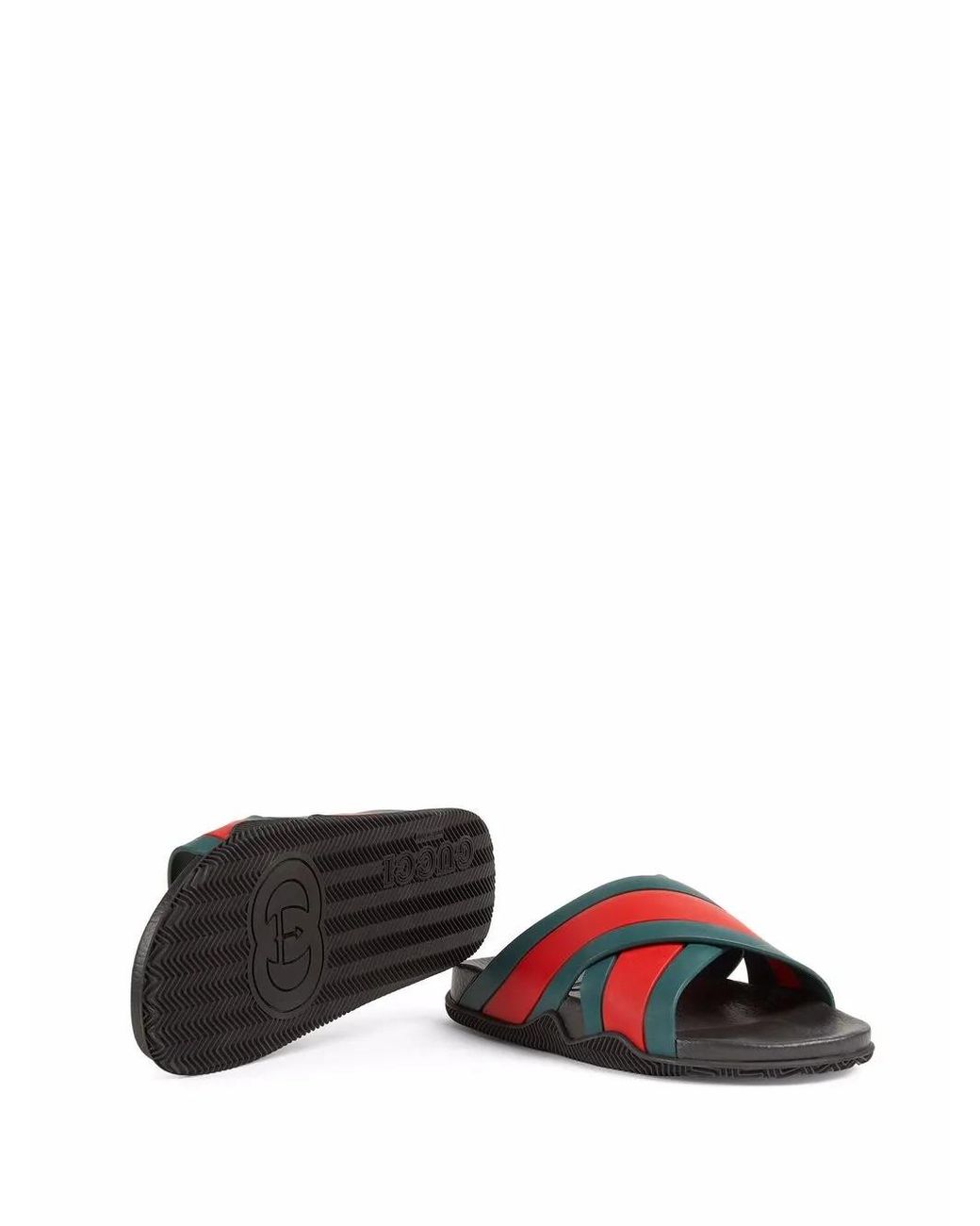 Gucci Red Web-Detail Slides