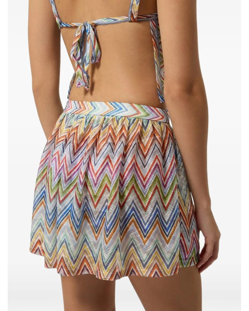 Missoni White Zigzag Printed Fabric Shorts
