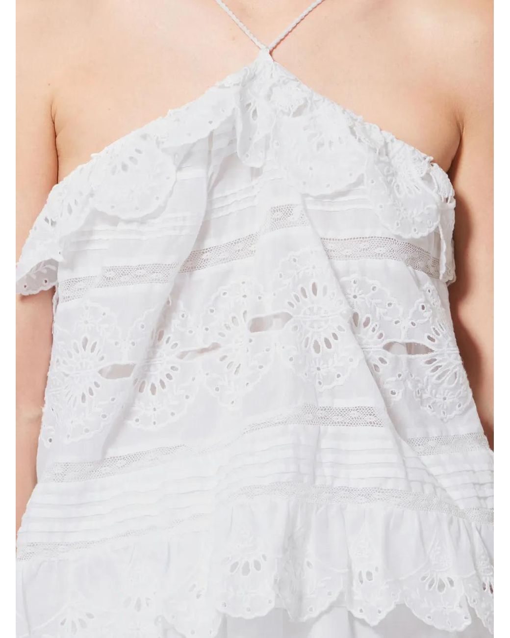 Isabel Marant White Prisha Ruffled Top