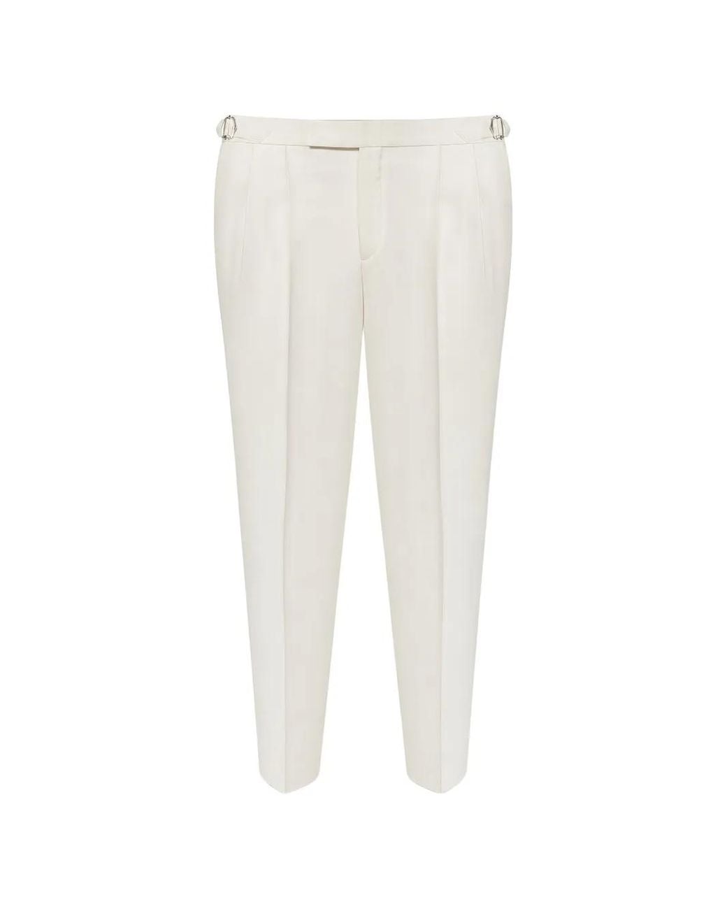 Tombolini White Buckle-Fastening Tapered Trousers for men