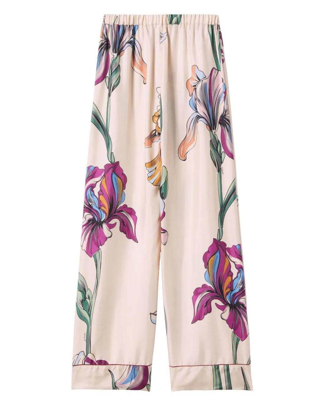 LaDoubleJ Pink Floral-Print Trousers