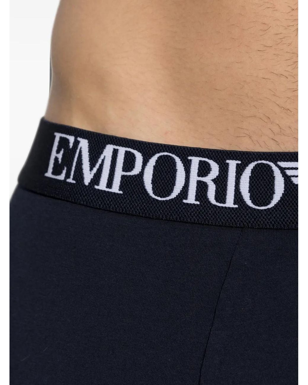 Emporio Armani Blue Lot De Deux Boxers À Taille À Logo for men
