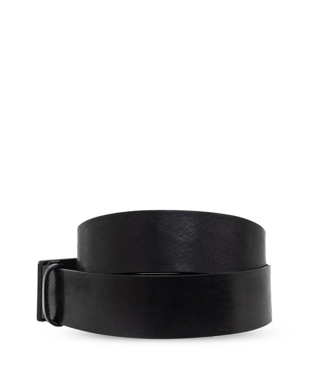 DSquared² Black Leather Belt With Rectangular Plaque Closure for men