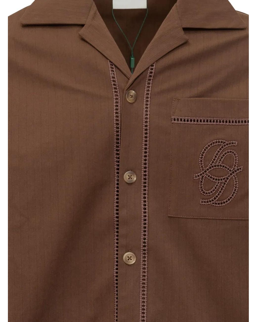 Drole de Monsieur Brown Embroidered-Logo Shirt for men