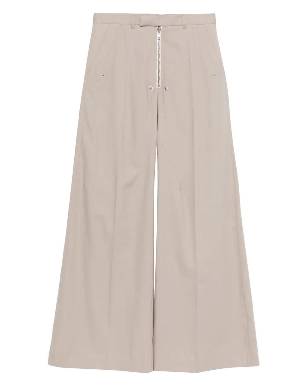 Rick Owens White Belas Zip-Detail Trousers for men