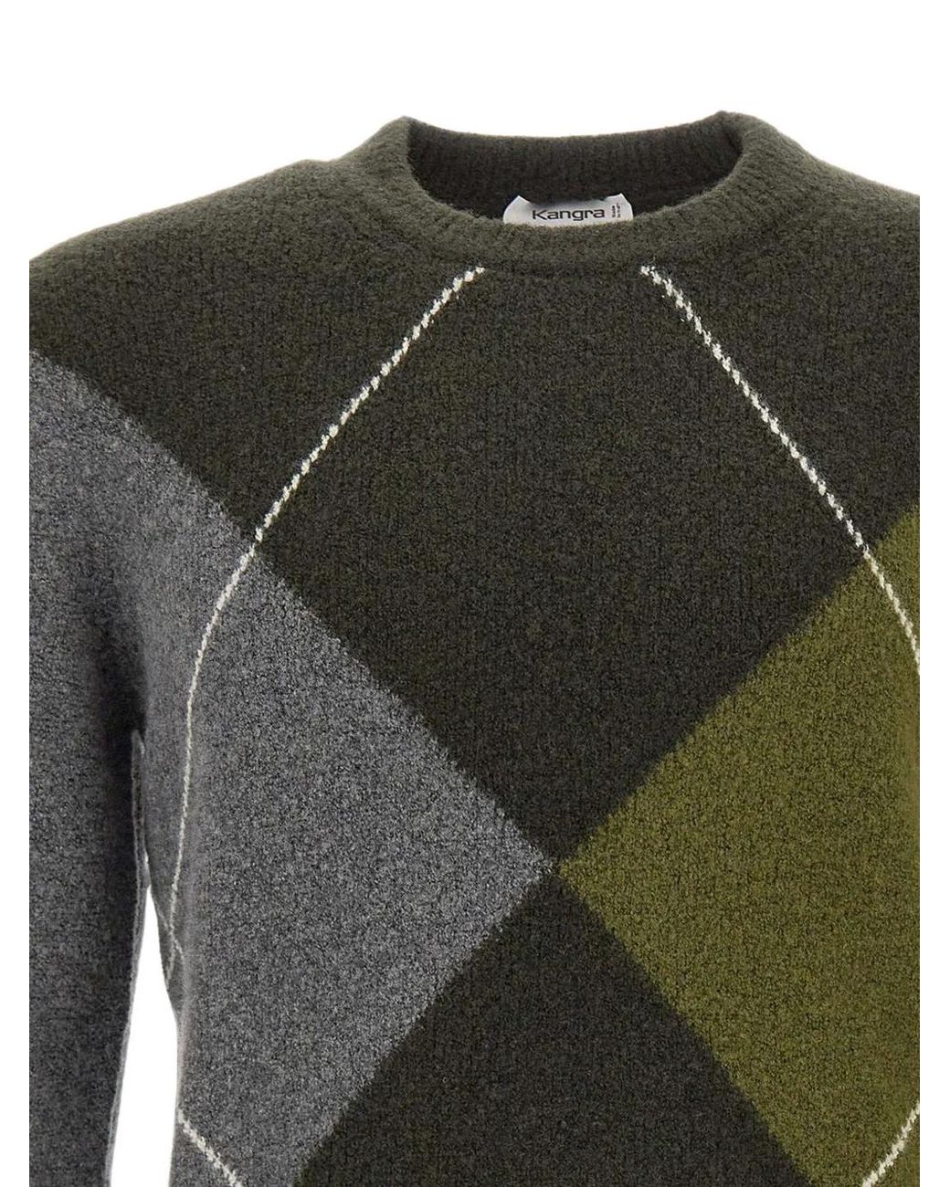 Kangra Green Argyle-Pattern Knit for men