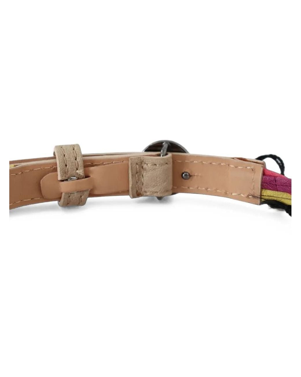CoSTUME NATIONAL Brown Braided Leather Circle-Buckle Belt