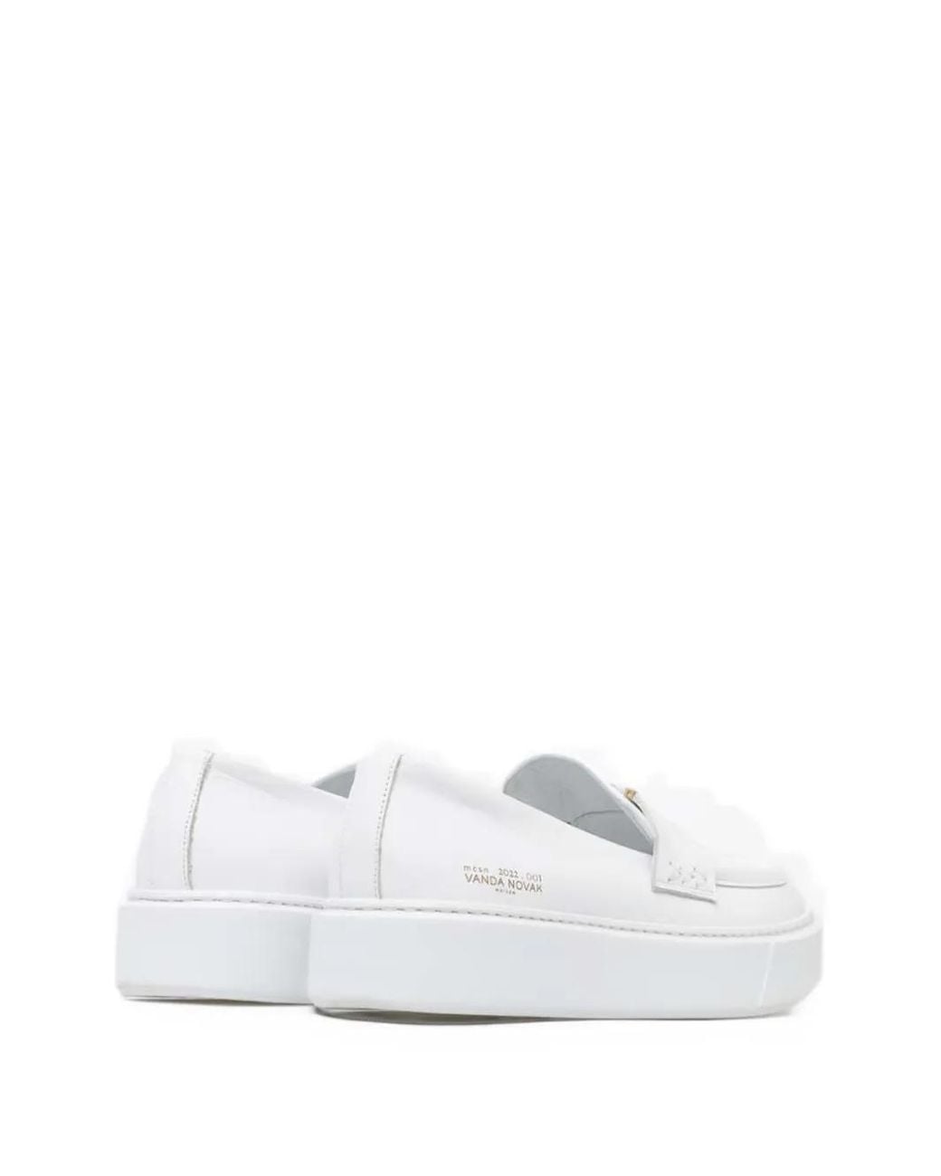 VANDA NOVAK White Kayla Logo-Detail Loafers