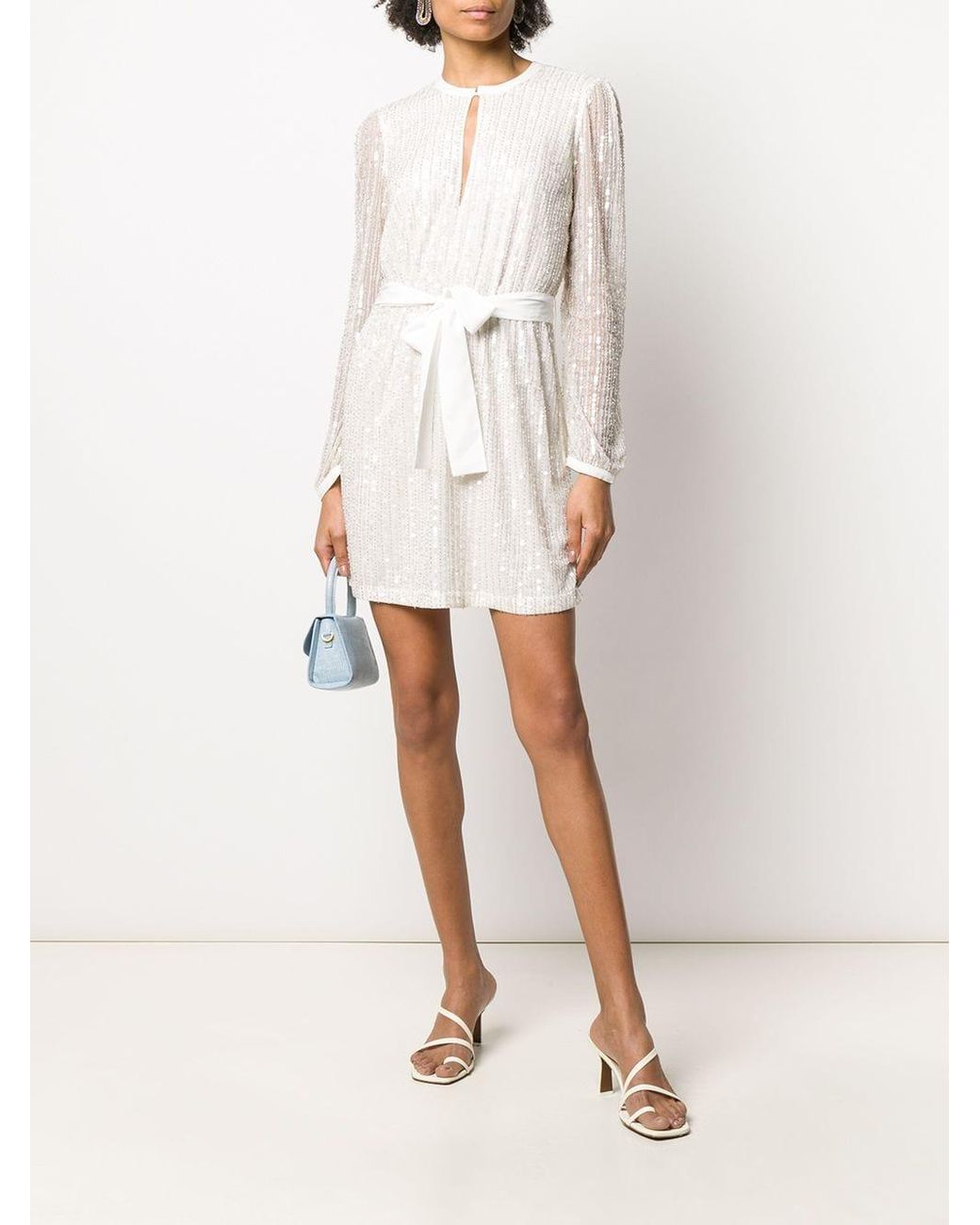 Twin Set Sequinned Mini Dress In White Lyst