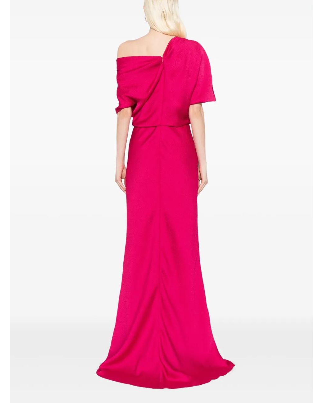 Amsale Pink Hammered Satin Dress
