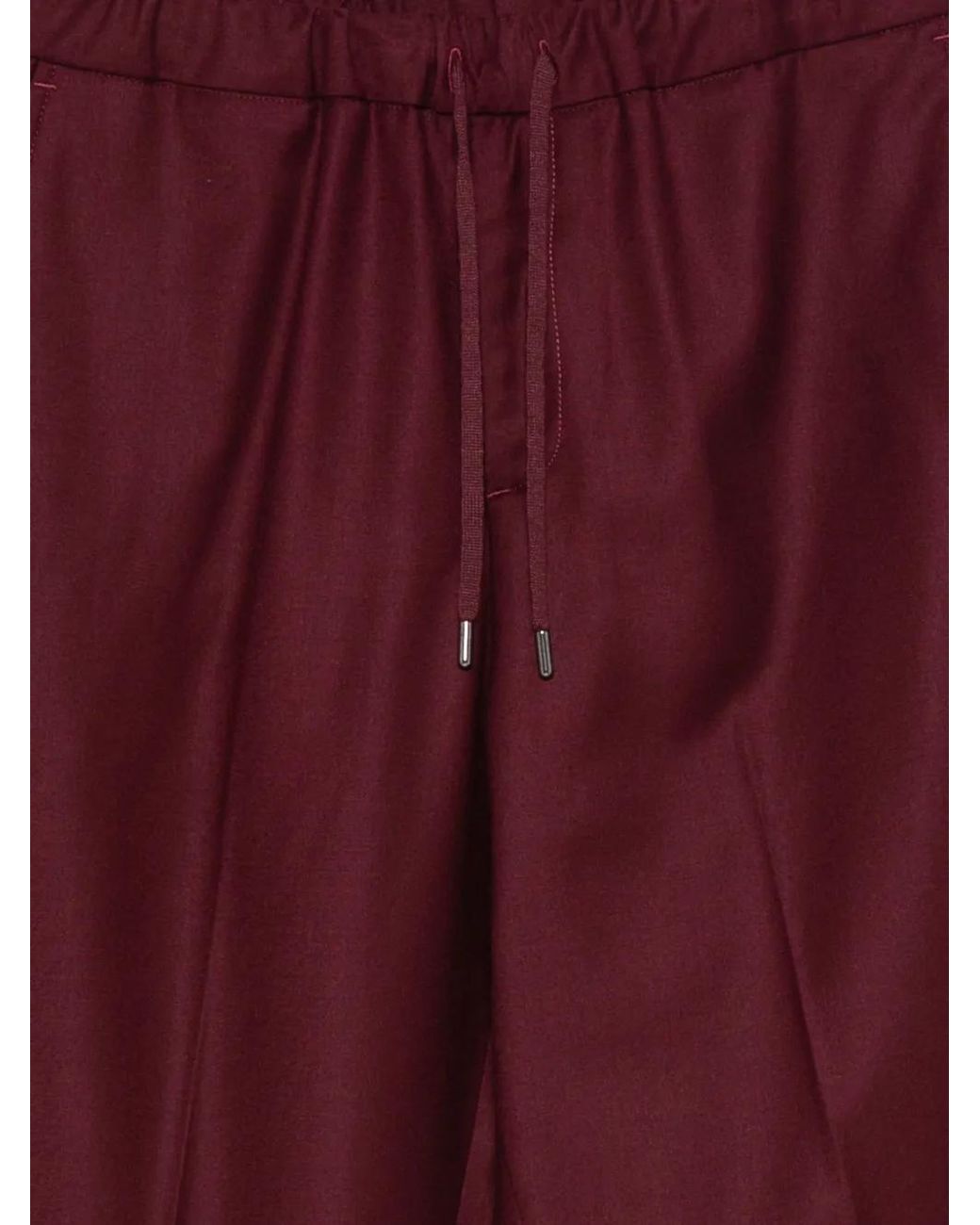 Costumein Red Drawstring Trousers for men