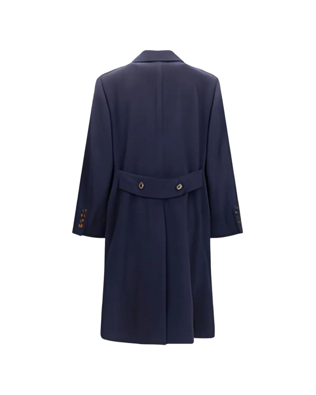 Brunello Cucinelli Blue Double-Breasted Wool Coat for men