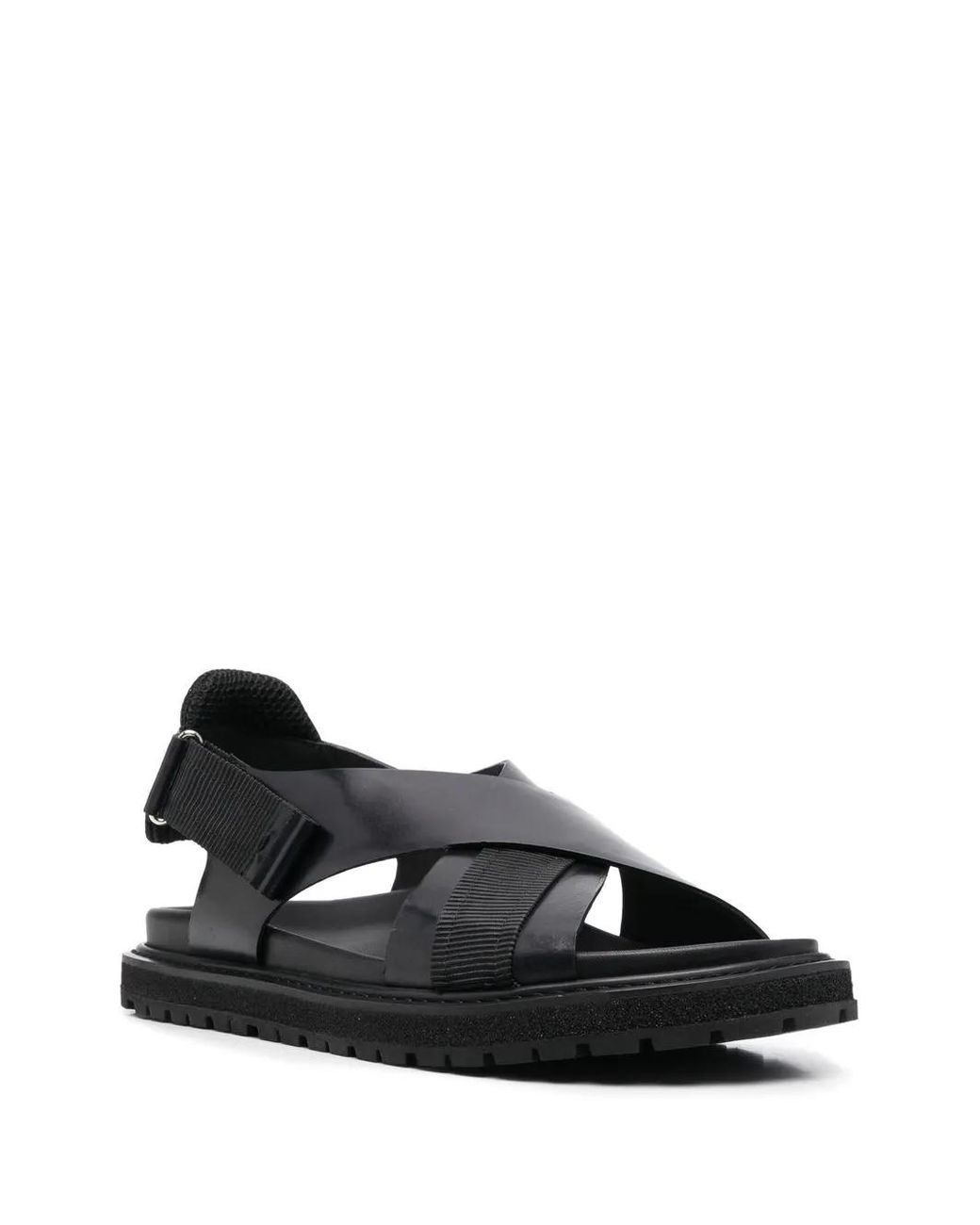 Premiata Black Crossover-Strap Leather Sandals