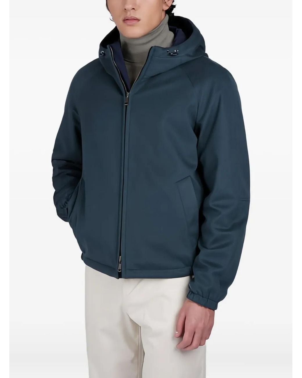 Paul & Shark Blue Hooded Reversible Jacket for men