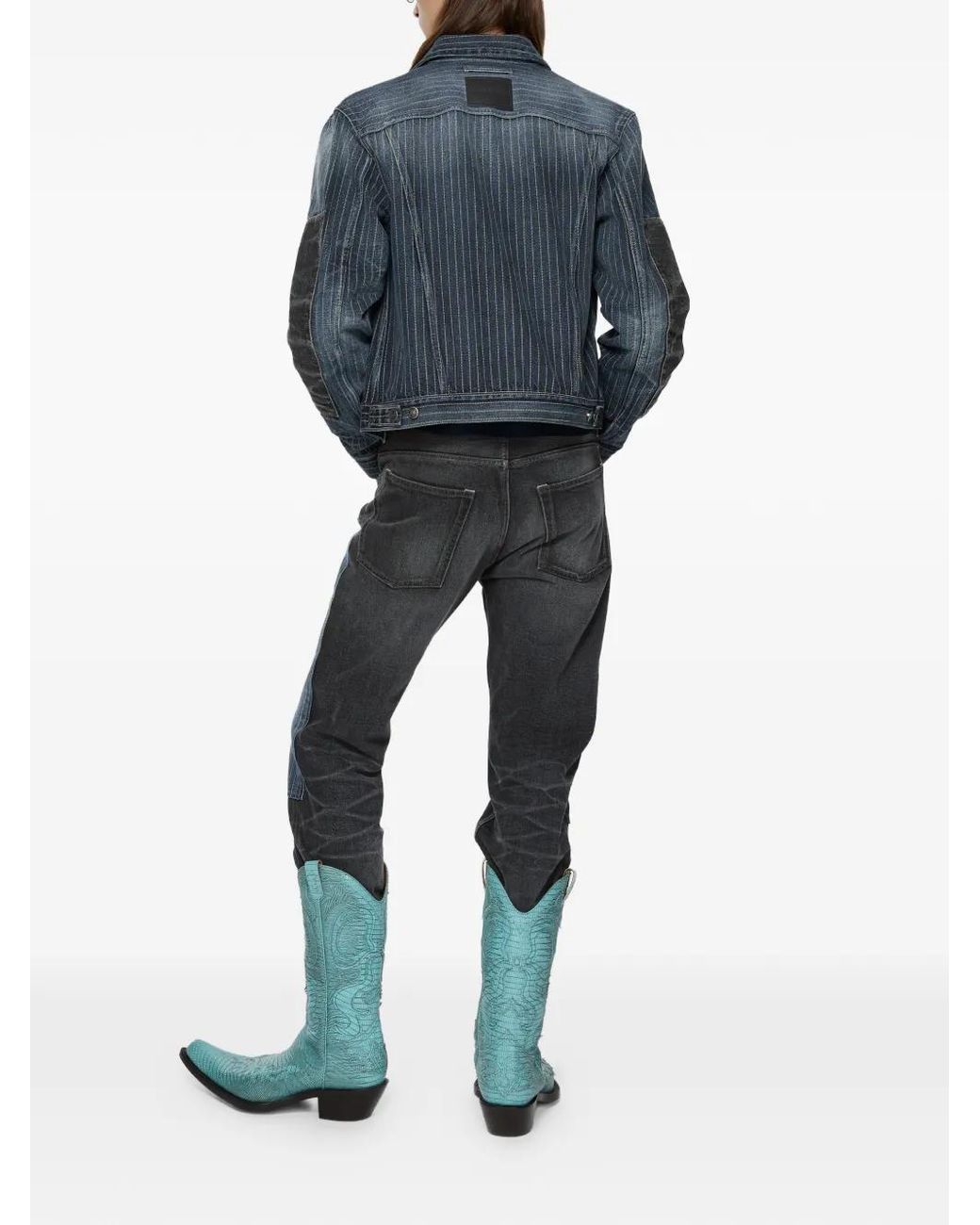 Chaqueta Vaquera Con Diseño Patchwork Acne de color Blue