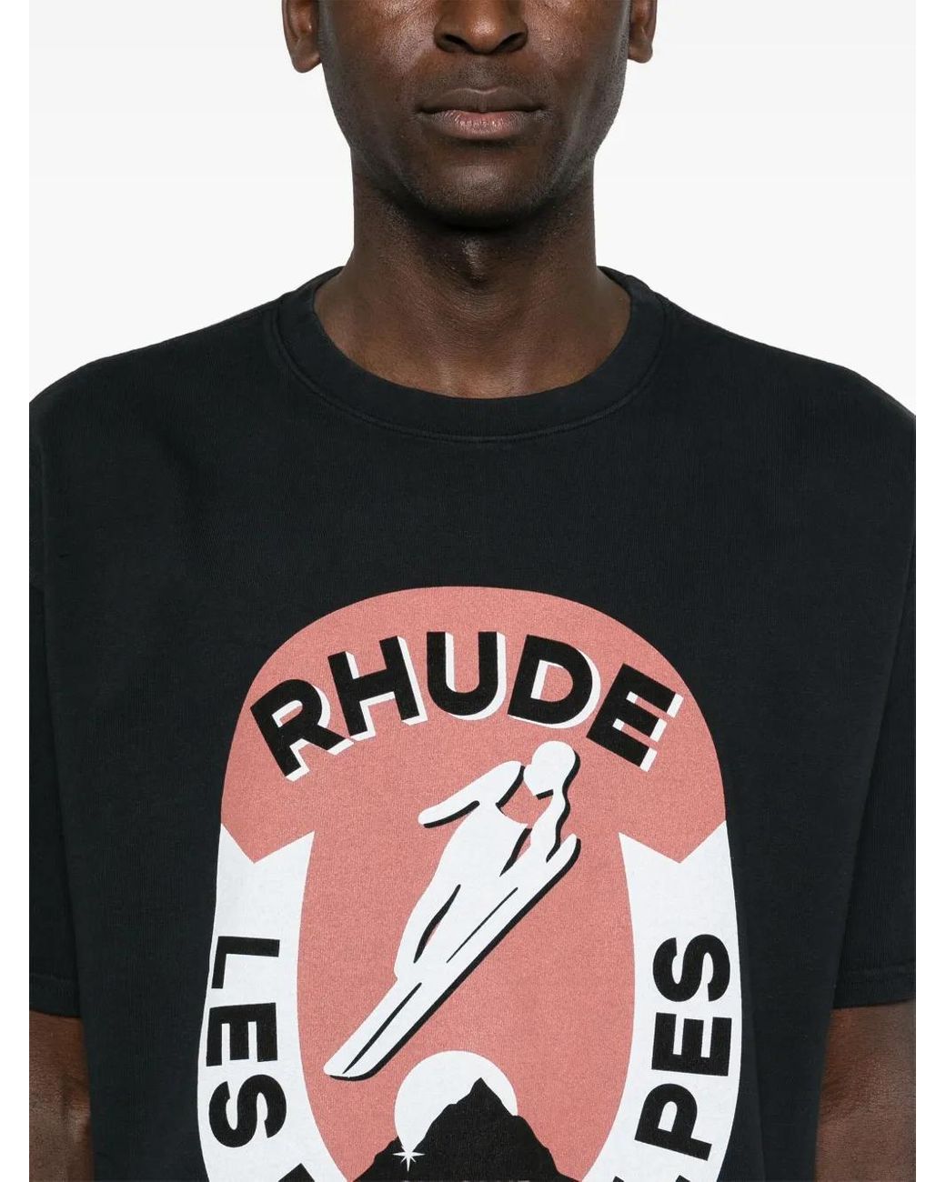 Rhude Black Les Deux Alpes T-Shirt T-Shirt for men