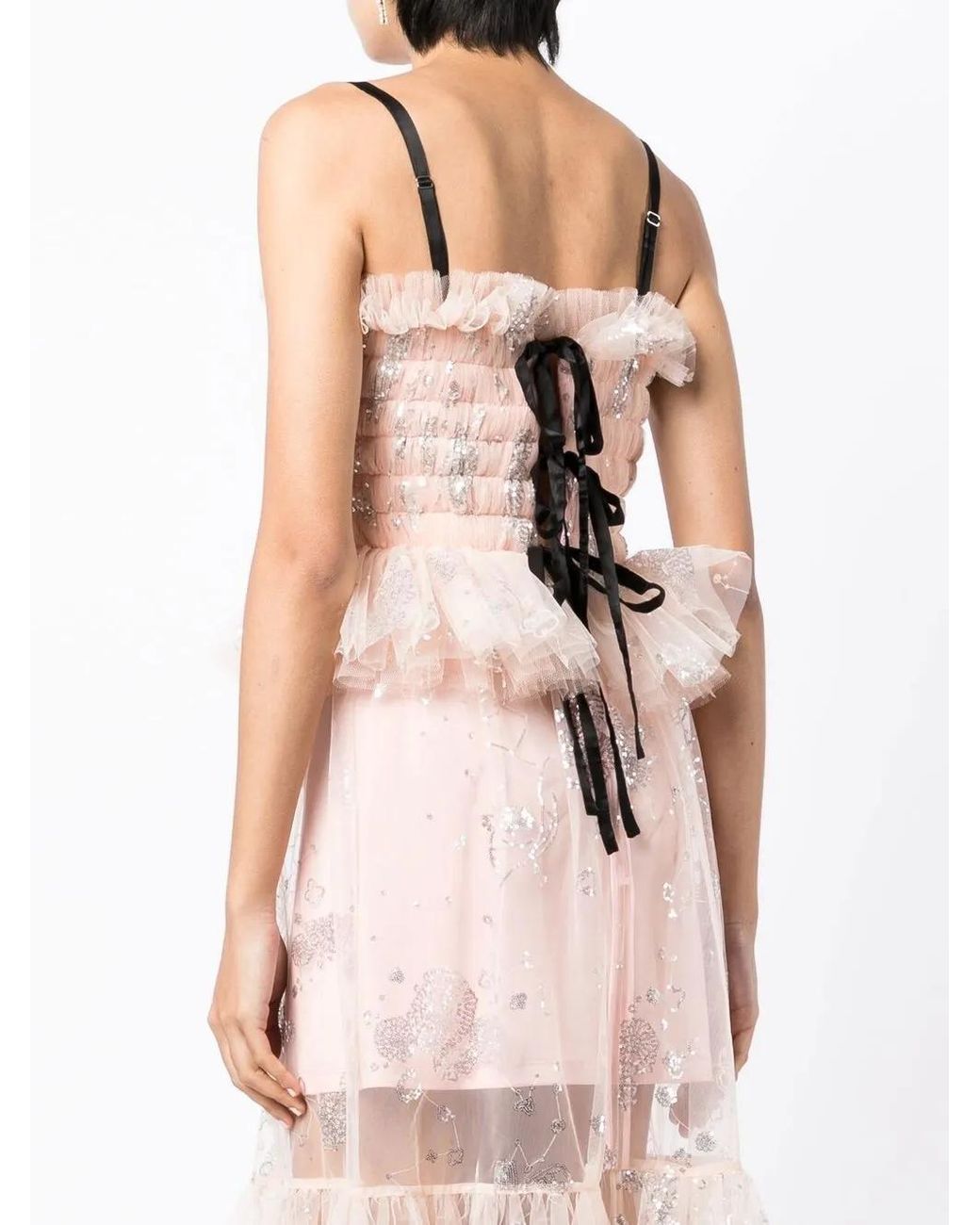 Macgraw Pink Beloved Corset Tulle Top