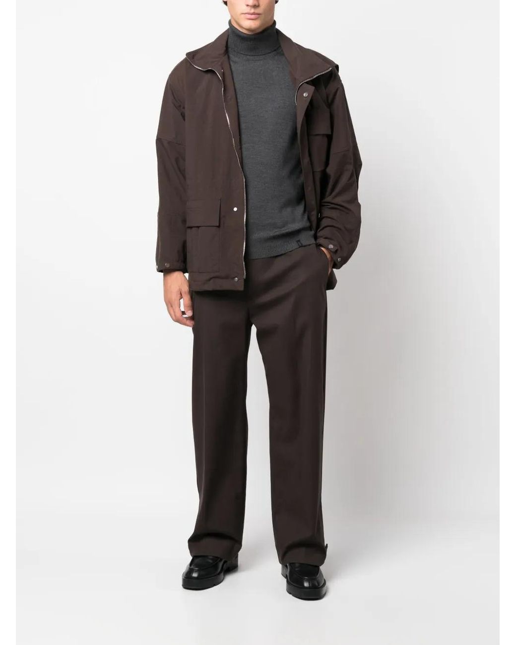Fay Gray Roll-Neck Wool Jumper for men