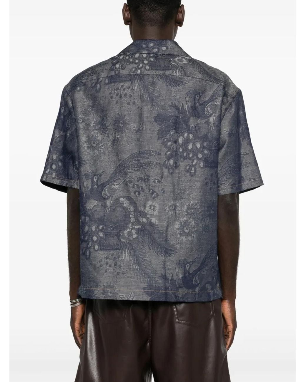 Etro Gray Patterned Jacquard Shirt For for men